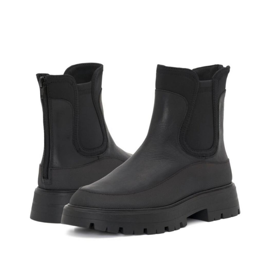 Lucky brand black Allehia Modern Lug sole Chelsea Boots Booties 8.5 9.5 7.5 New